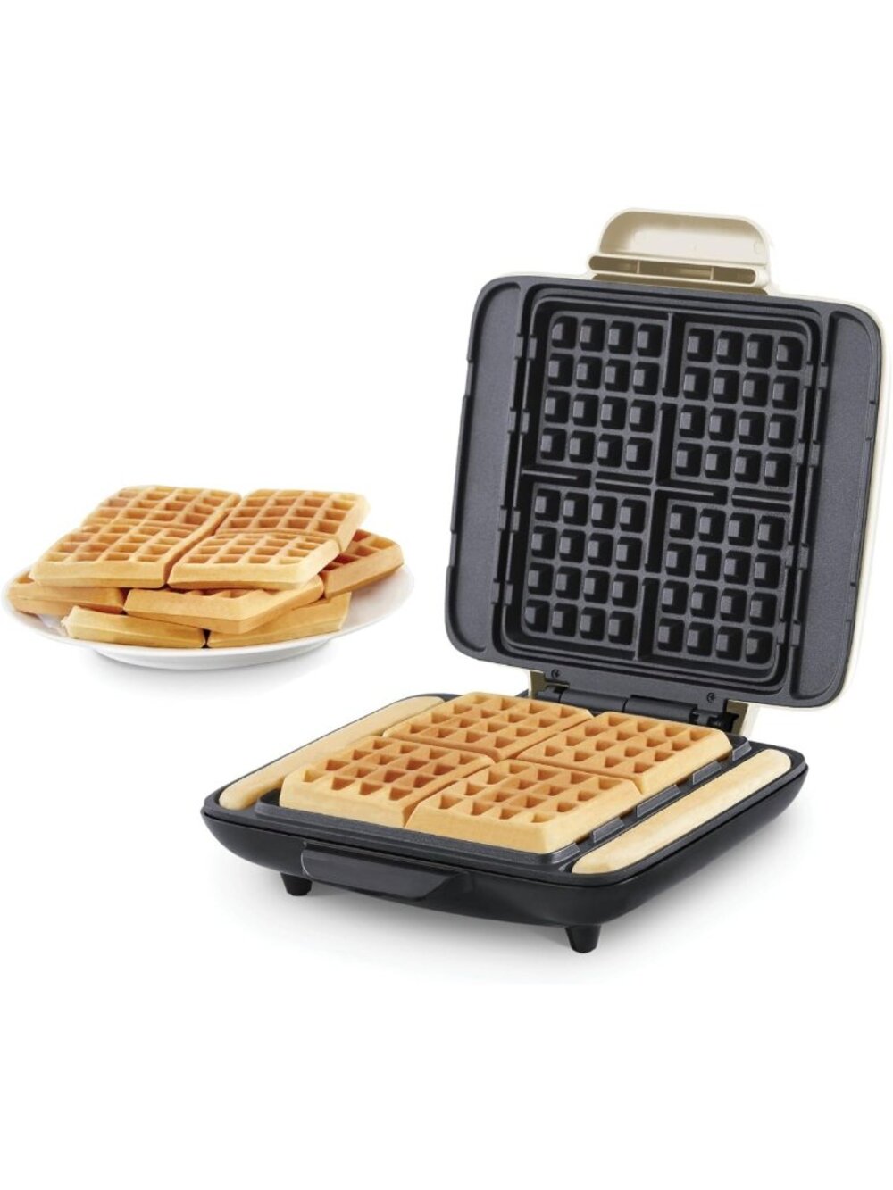4 Square Mini Waffle Maker - No-Drip Design for Perfect Breakfast Treats